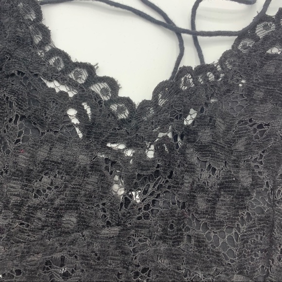 Free People Celine Lace Bralette Size XS Black Velvet - Picture 5 of 9